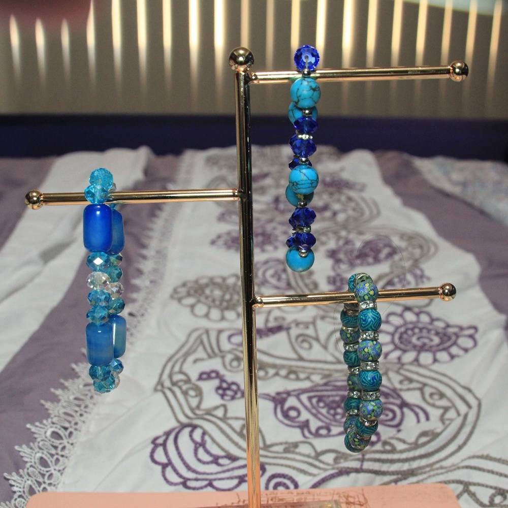 Blue Beaded Bracelets